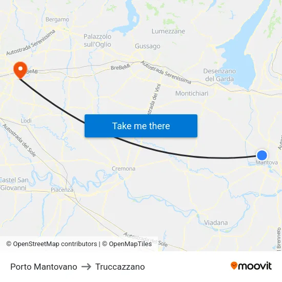 Porto Mantovano to Truccazzano map