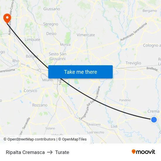 Ripalta Cremasca to Turate map
