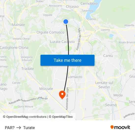Parre to Turate map