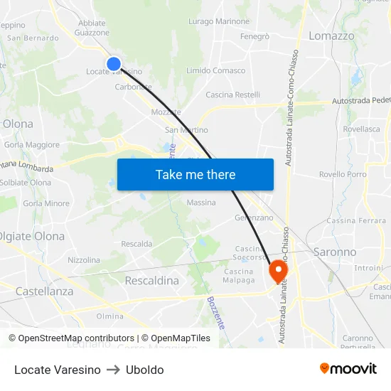 Locate Varesino to Uboldo map