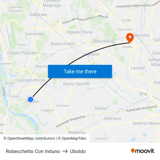 Robecchetto Con Induno to Uboldo map