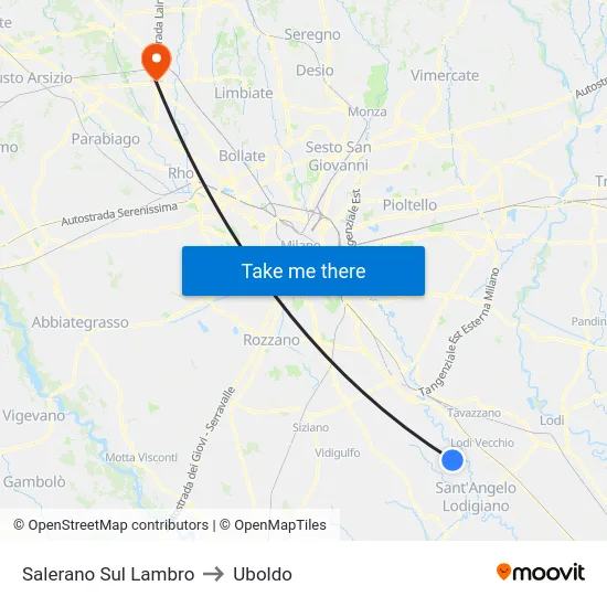 Salerano Sul Lambro to Uboldo map