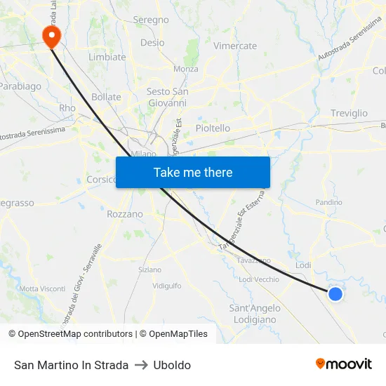 San Martino In Strada to Uboldo map