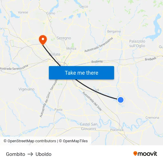 Gombito to Uboldo map