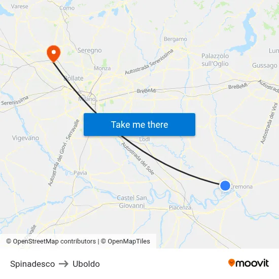 Spinadesco to Uboldo map