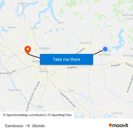 Gandosso to Uboldo map
