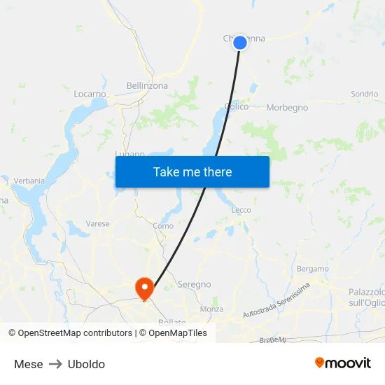 Mese to Uboldo map