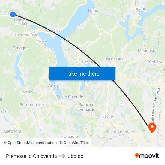 Premosello-Chiovenda to Uboldo map