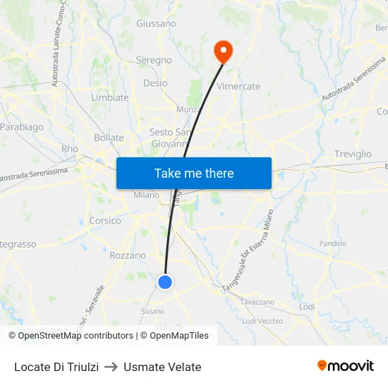 Locate Di Triulzi to Usmate Velate map