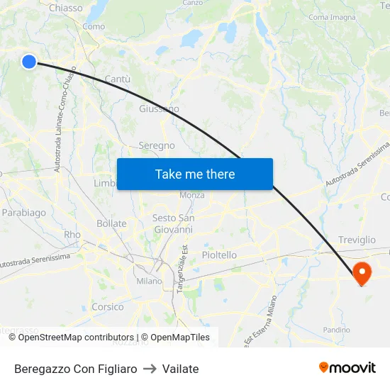 Beregazzo Con Figliaro to Vailate map