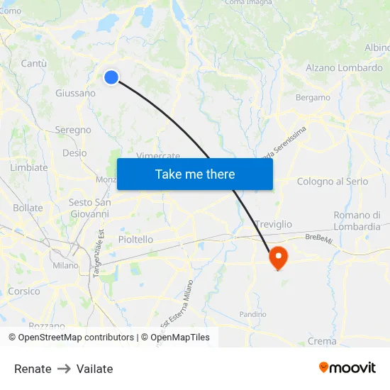 Renate to Vailate map