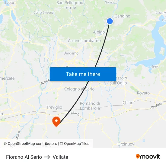 Fiorano al Serio to Vailate map