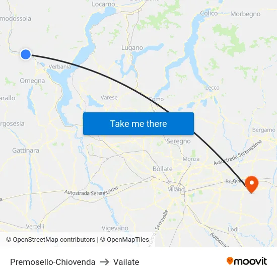 Premosello-Chiovenda to Vailate map