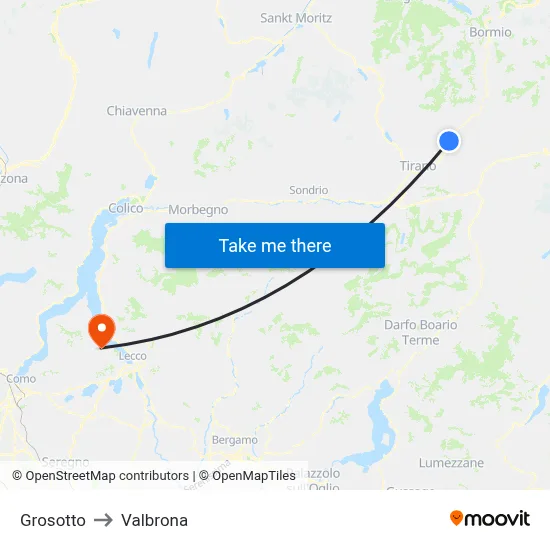 Grosotto to Valbrona map