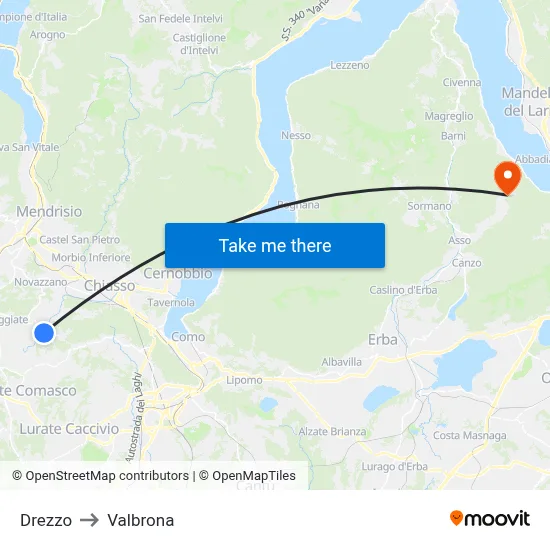 Drezzo to Valbrona map