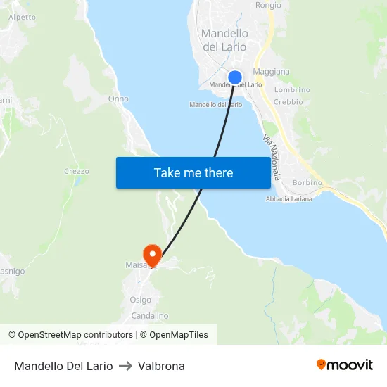 Mandello Del Lario to Valbrona map