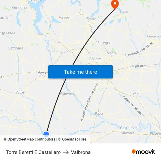 Torre Beretti e Castellaro to Valbrona map