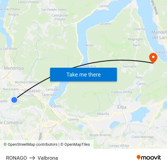 RONAGO to Valbrona map