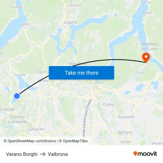 Varano Borghi to Valbrona map