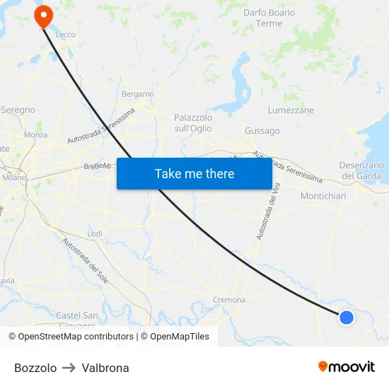 Bozzolo to Valbrona map