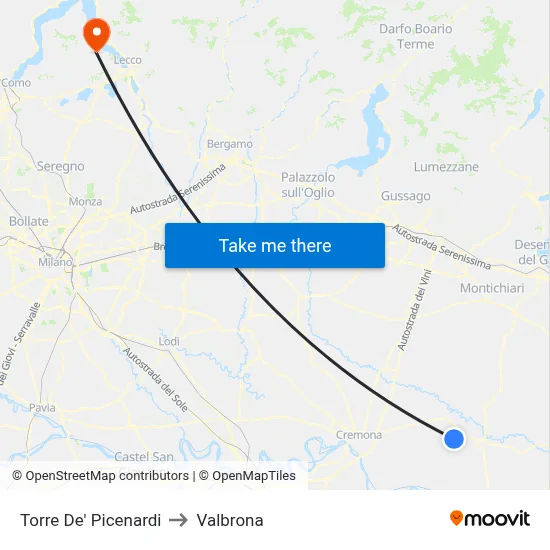 Torre De' Picenardi to Valbrona map