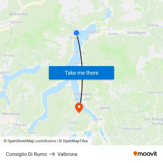 Consiglio Di Rumo to Valbrona map