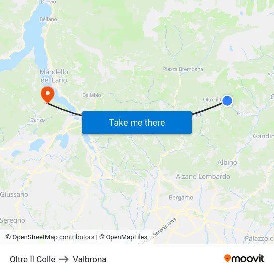 Oltre Il Colle to Valbrona map