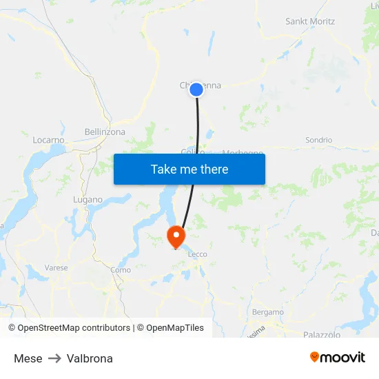 Mese to Valbrona map