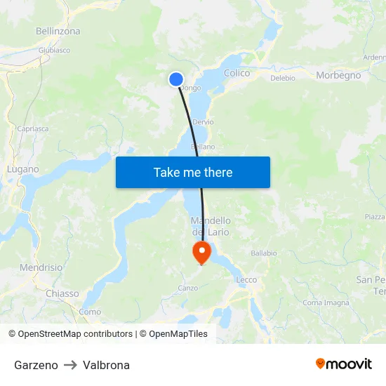 Garzeno to Valbrona map
