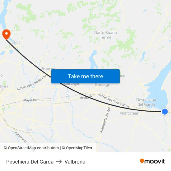 Peschiera Del Garda to Valbrona map