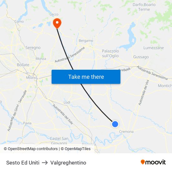 Sesto Ed Uniti to Valgreghentino map