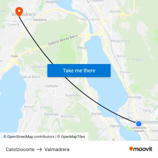 Calolziocorte to Valmadrera map