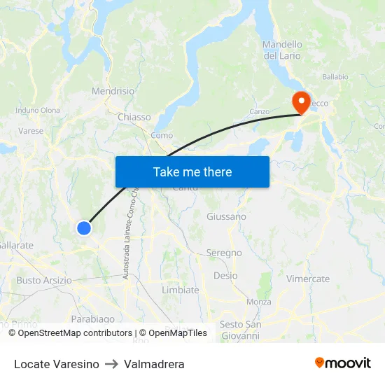 Locate Varesino to Valmadrera map