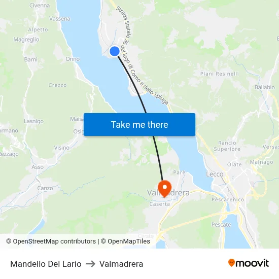 Mandello Del Lario to Valmadrera map