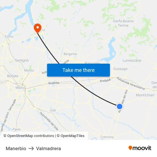 Manerbio to Valmadrera map