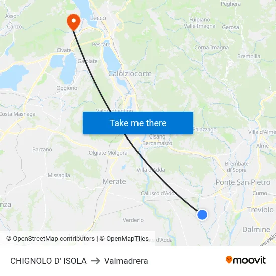 Chignolo D' Isola to Valmadrera map