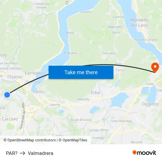 Parre to Valmadrera map