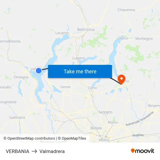 VERBANIA to Valmadrera map