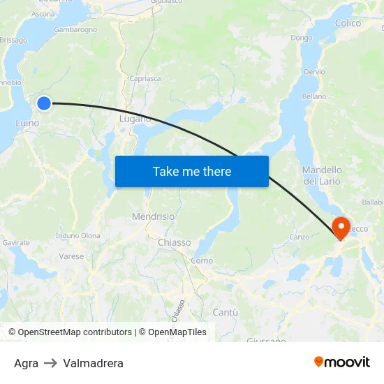 Agra to Valmadrera map