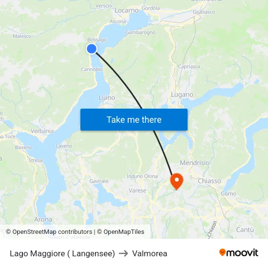Lake Maggiore (Lake Constance) to Valmorea map