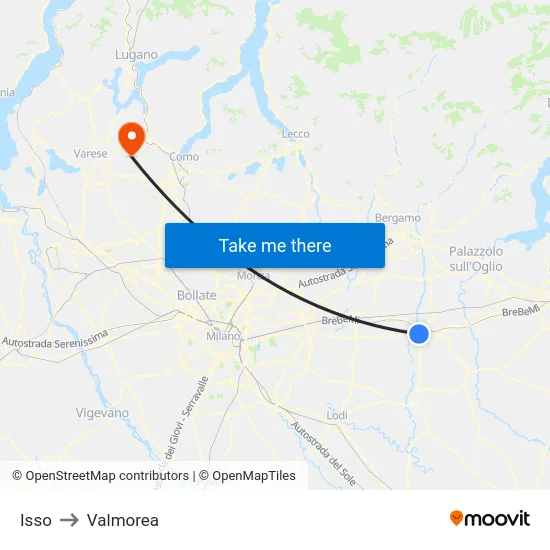 Isso to Valmorea map