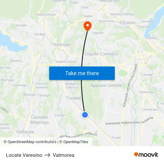 Locate Varesino to Valmorea map