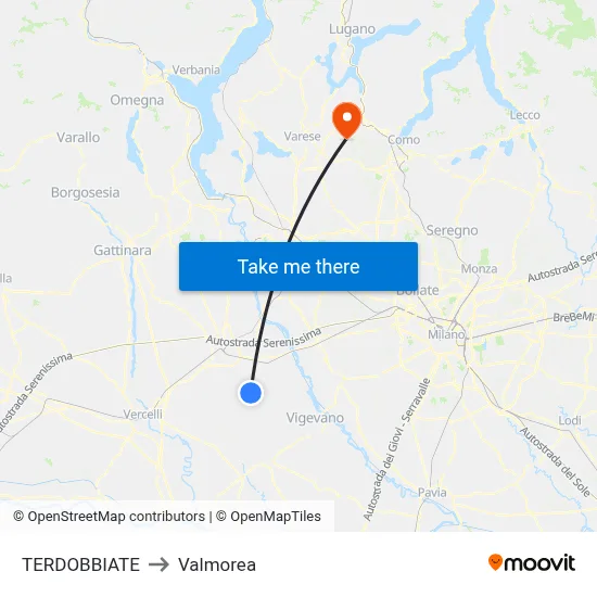 TERDOBBIATE to Valmorea map