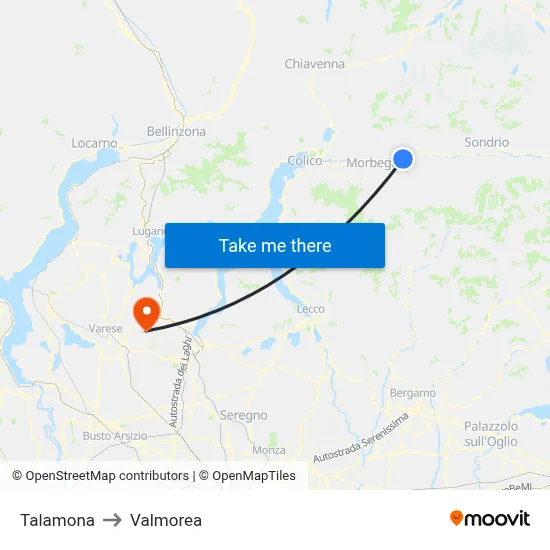 Talamona to Valmorea map