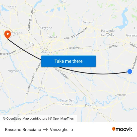 Bassano Bresciano to Vanzaghello map
