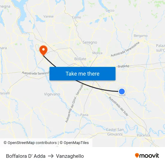 Boffalora D'Adda to Vanzaghello map
