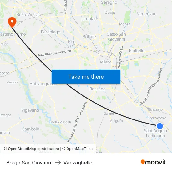 Borgo San Giovanni to Vanzaghello map