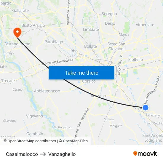 Casalmaiocco to Vanzaghello map