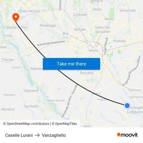 Caselle Lurani to Vanzaghello map