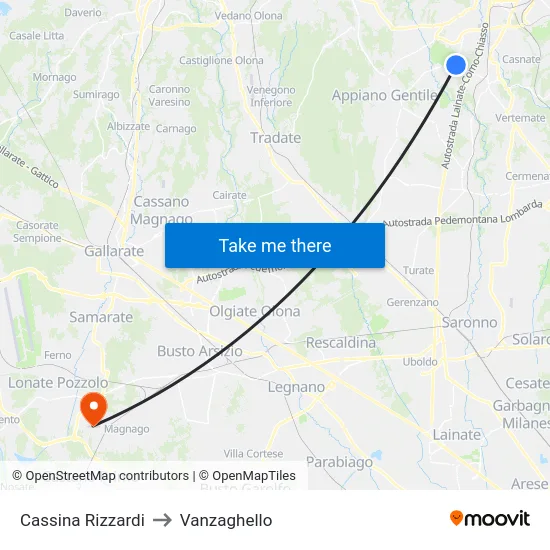 Cassina Rizzardi to Vanzaghello map